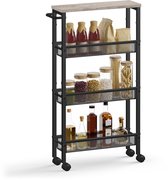 VASAGLE - Serveerwagen - 4 Lagen - Stalen Frame - Voor Kleine Ruimtes