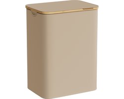 SONGMICS - Wasmand - Wasmand met Deksel - 2 Vakken - Uitneembare Waszak - Opvouwbaar