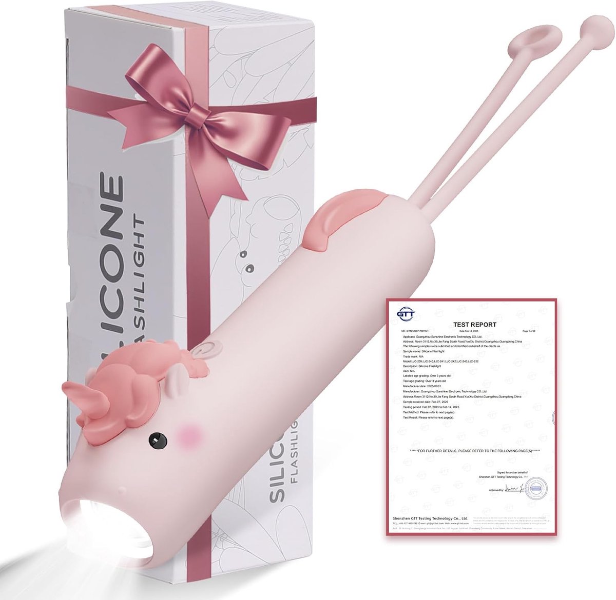 Namajunas - Kinder zaklamp eenhoorn silicone - Schattige eenhoorn – Dimbare Siliconen Zaklamp – Draagbare Dierenlamp met Hangband – Oplaadbare Kampeerlicht – Voor Wandelen, Noodsituaties en Buitengebruik - Lamp - leeslamp - campinglamp - tentlamp