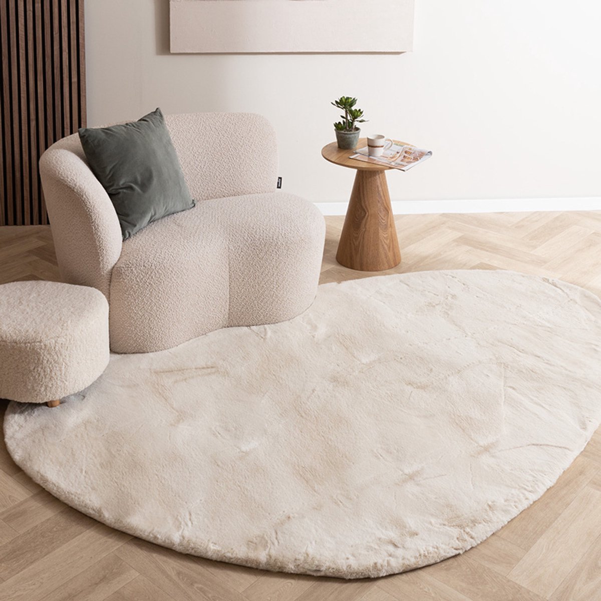 NATURL. Zacht hoogpolig vloerkleed - Comfy Supreme Pebble Creme - 160x230cm