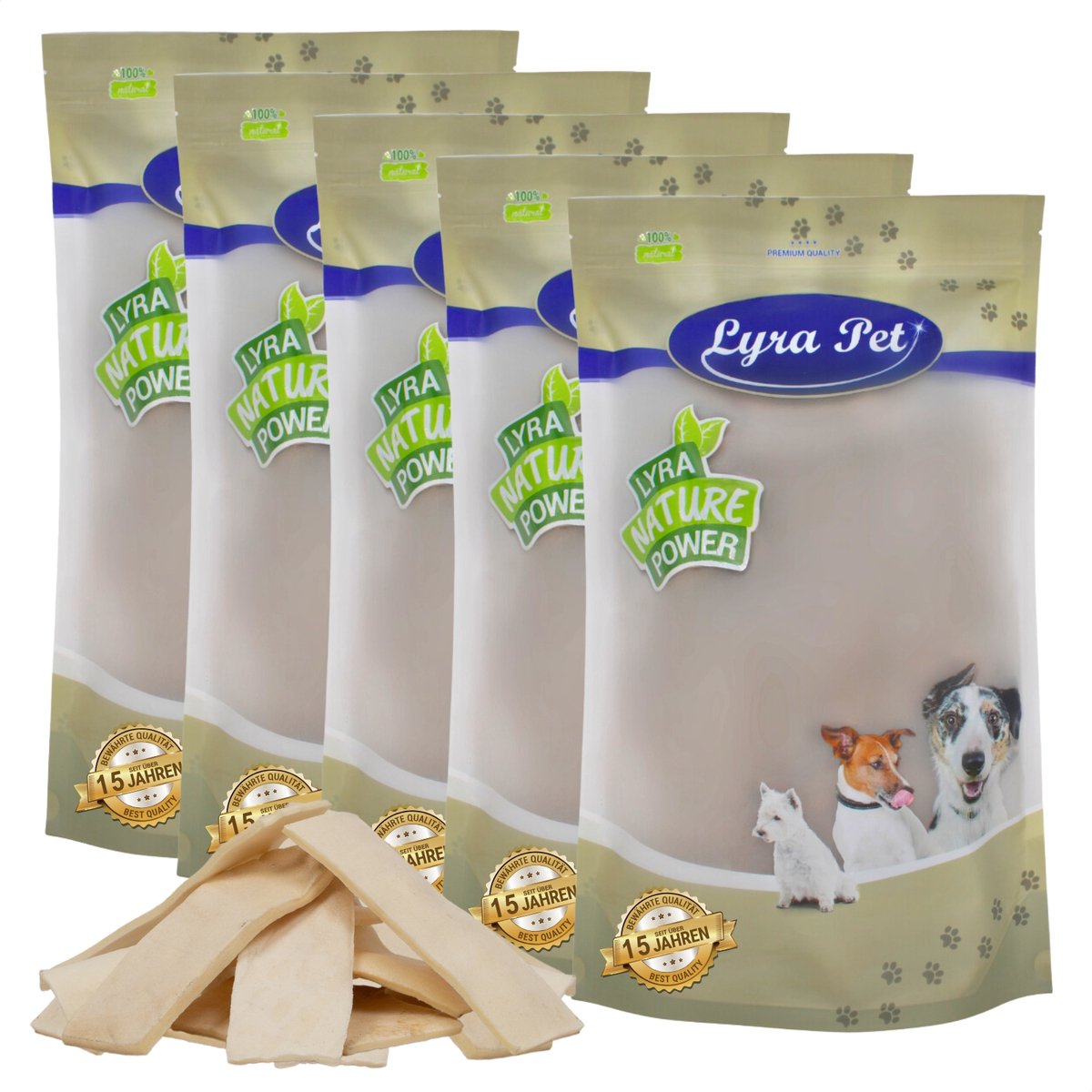 5 kg Lyra Pet® kauwchips van buffelhuid