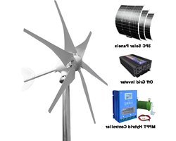 Windturbine - Windmolen - Windturbine Generator - Windenergie - 3000W - 48V - met Zonne-energiesysteem - Duurzame en Stille Oplossing - voor Huishoudens en Off Grid Toepassingen