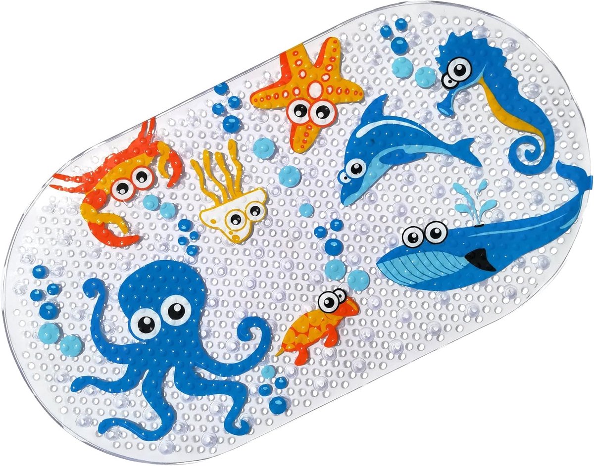 Baby Badmat - Douche Mat - Veilig Baden - Sterke Zuignappen - 39 X 69 cm - Octopus