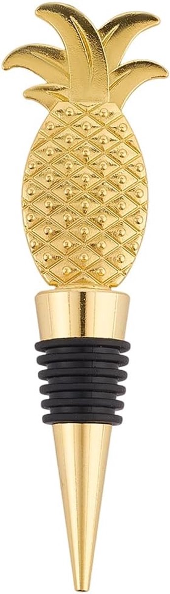 Ananas Wijnstopper - Fles Decoratie - Feestelijke Drankjes - Stevige Zinklegering - 12.1 cm Lengte - Goud