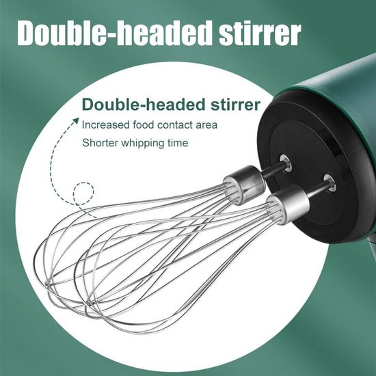 Elektrische mixer - Handmixer draadloos - Bakken en koken - Drie snelheden - 9.5x10x9.5 cm - Wit — afbeelding 5