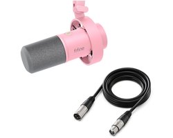 FIFINE K688 - Met XLR - USB / XLR - Dynamische Microfoon - Streaming - Podcasting - Gaming - Geschikt voor PS4 / PS5 / PC - Roze