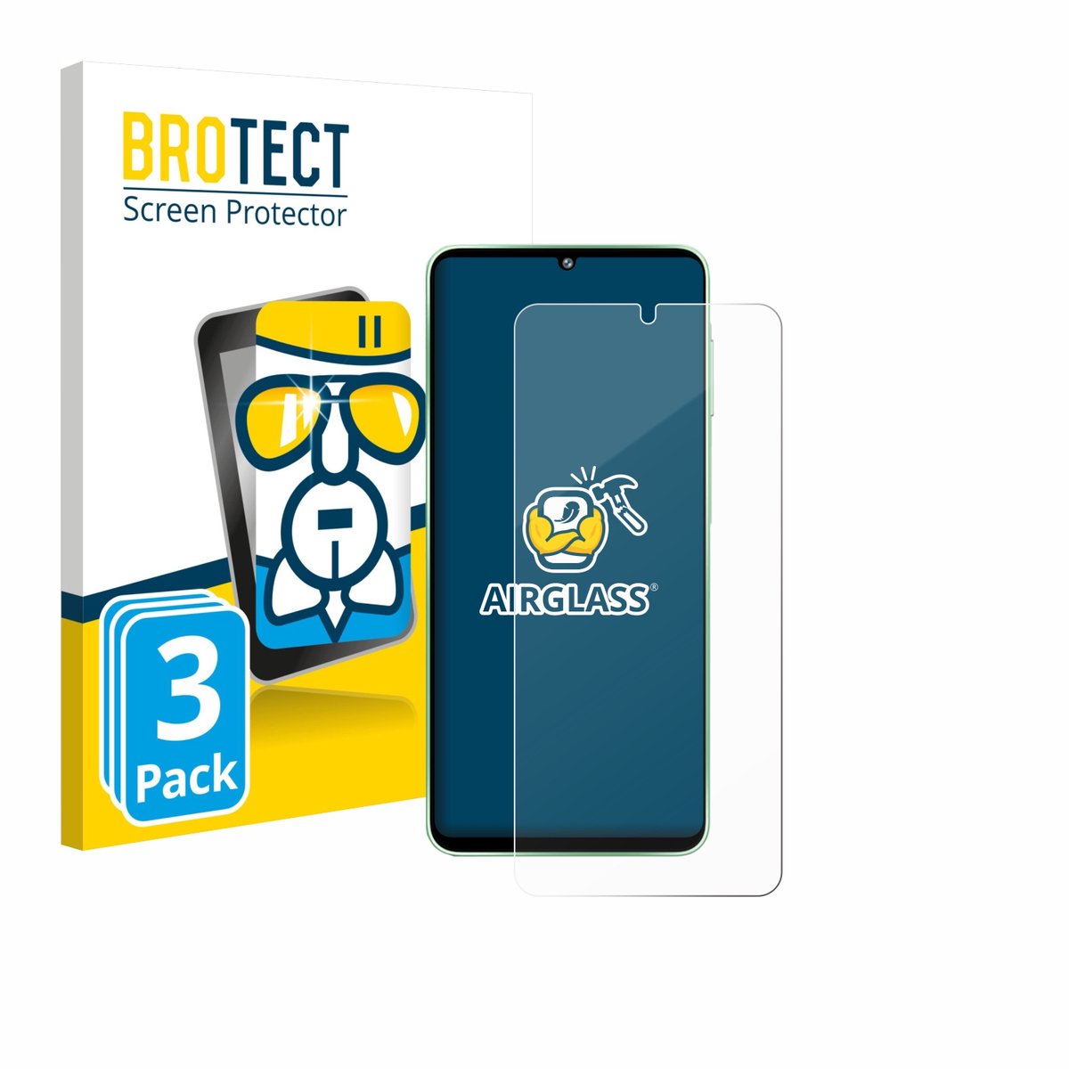 Screenprotector 3 Stuks voor Samsung Galaxy F70e Beschermglas transparant