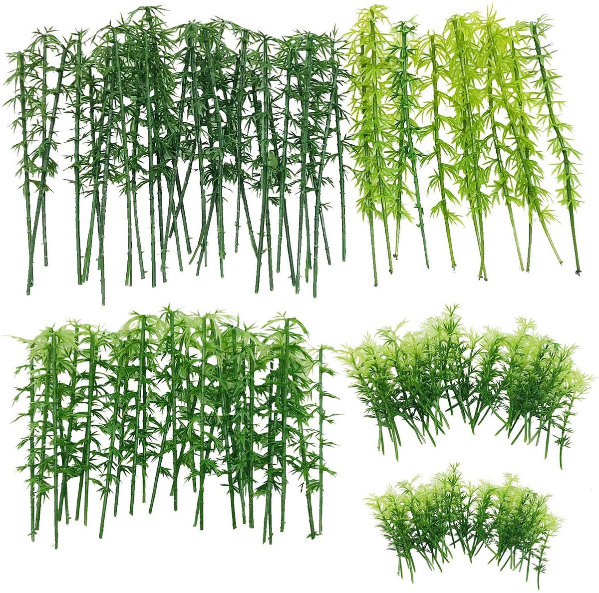 Bamboe-bomen 120 stuks in 5 maten voor diorama, modelbouw en landschap