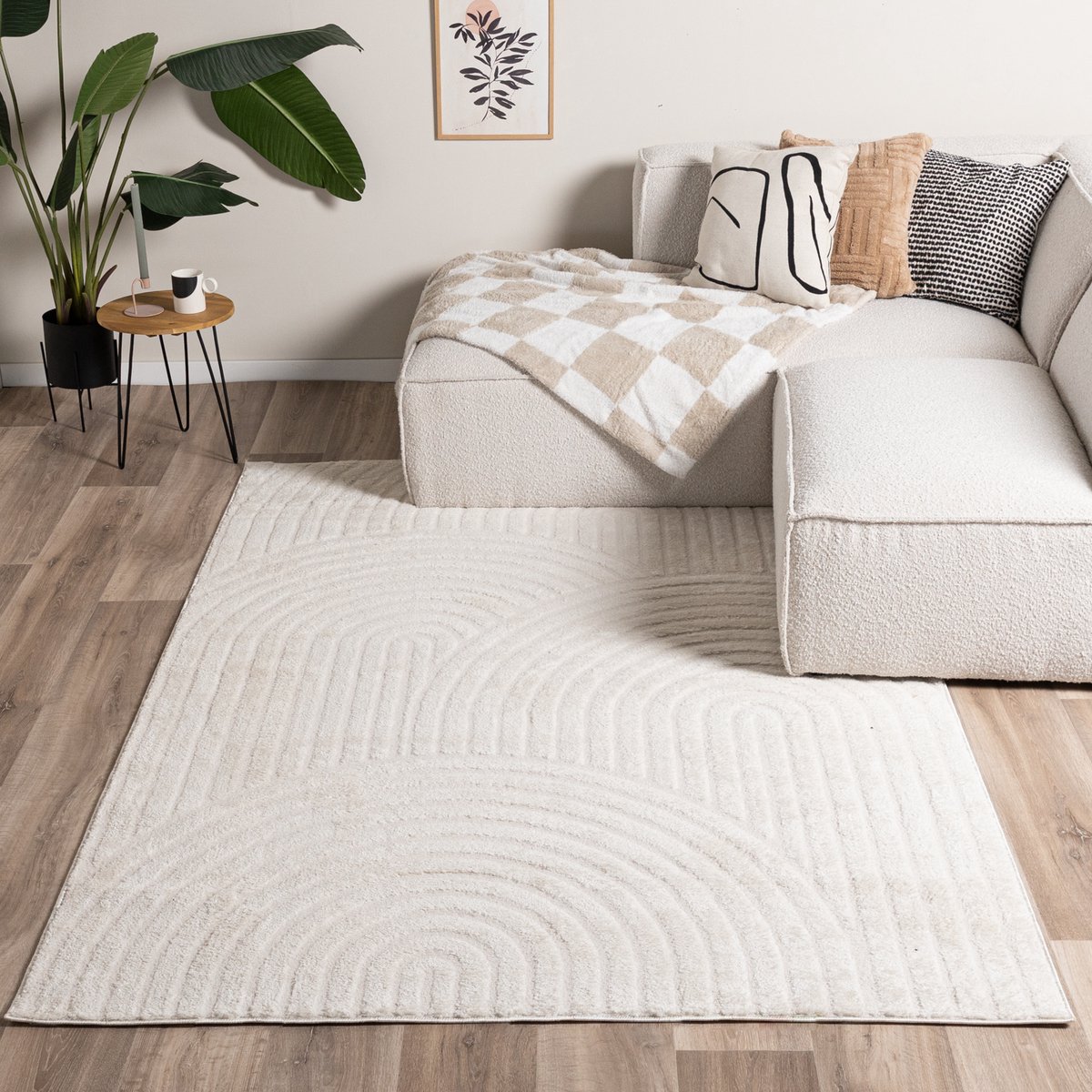 Fraai Japandi vloerkleed - Yori Arches Creme - 240x340cm
