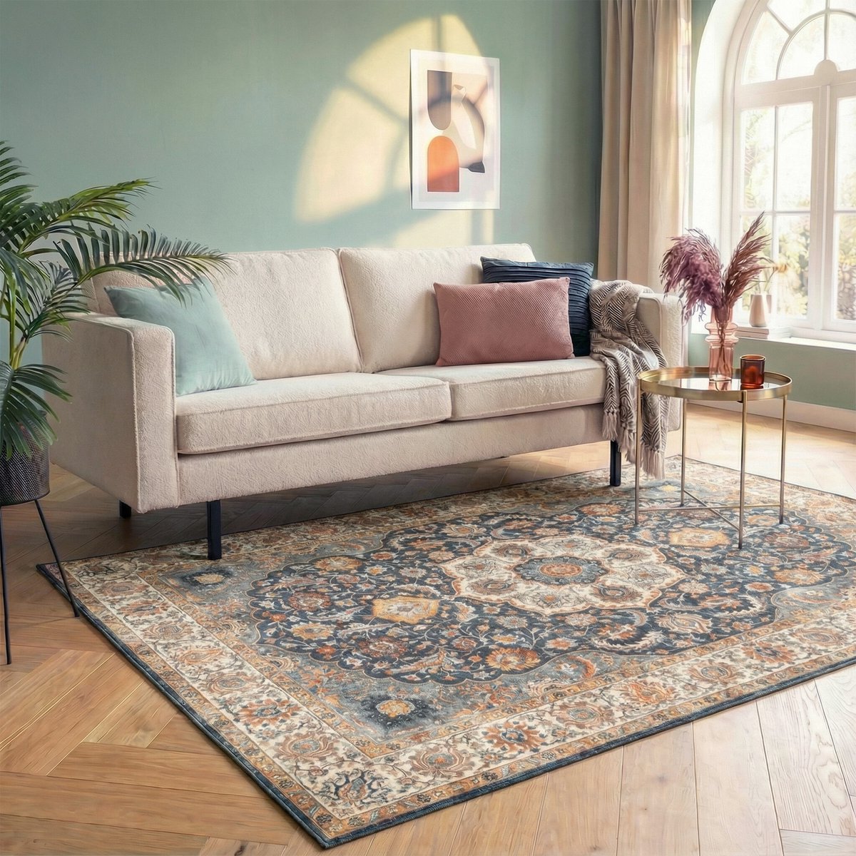 FRAAI Vintage vloerkleed - Imagine Medaillon Rustiek | Rijk - 80x150cm