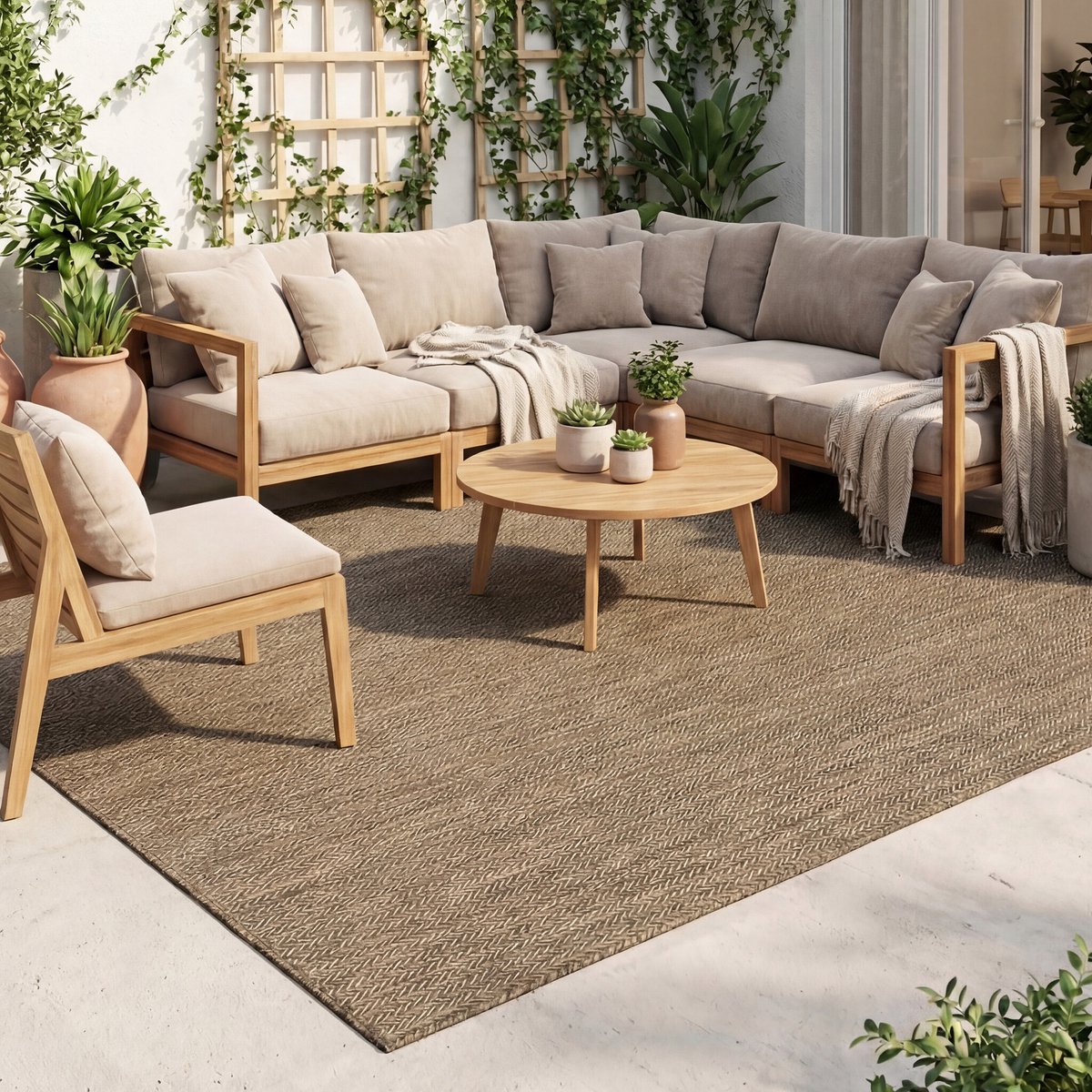 Fraai Buitenkleed - Malta Arrow Naturel - 120x170cm