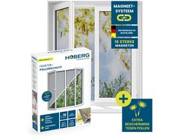 Hoberg raamhor met innovatieve magnetische bevestiging | Hor tot 150 x 130 cm, op maat te knippen, boren en schroeven niet nodig | Hor te bevestigen met 16 magneten, grijs, 1 stuk