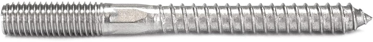 Houtdraadbouten RVS M10 x 100 mm met Metrische Schroefdraad