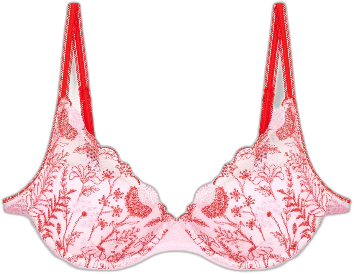 Passionata Vrouwen plungebeha Passionata Chloe rood en fuchsia