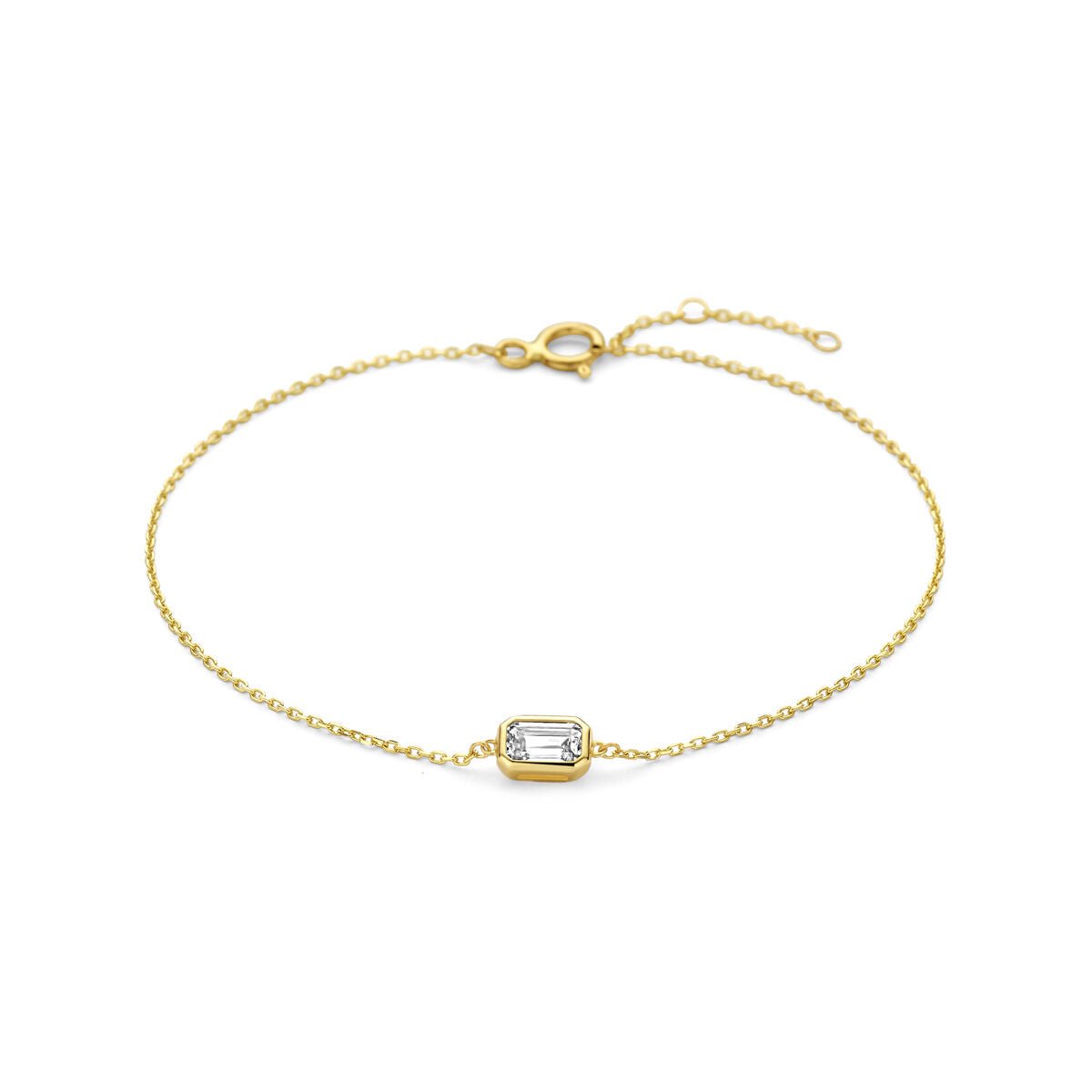 14K geelgouden armband zirkonia 16,5 - 17,5 - 18,5 cm - 4035152