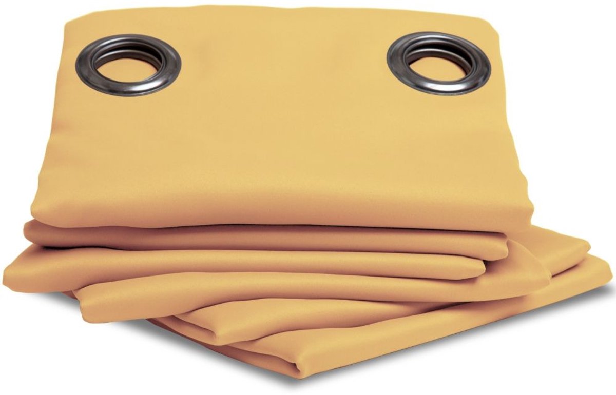 MOONDREAM LumenControl™ Verduisteringsgordijn | Licht+zonwering | EU-fabricaat | Oogjes | Geel MC243 | 140B x 300L cm