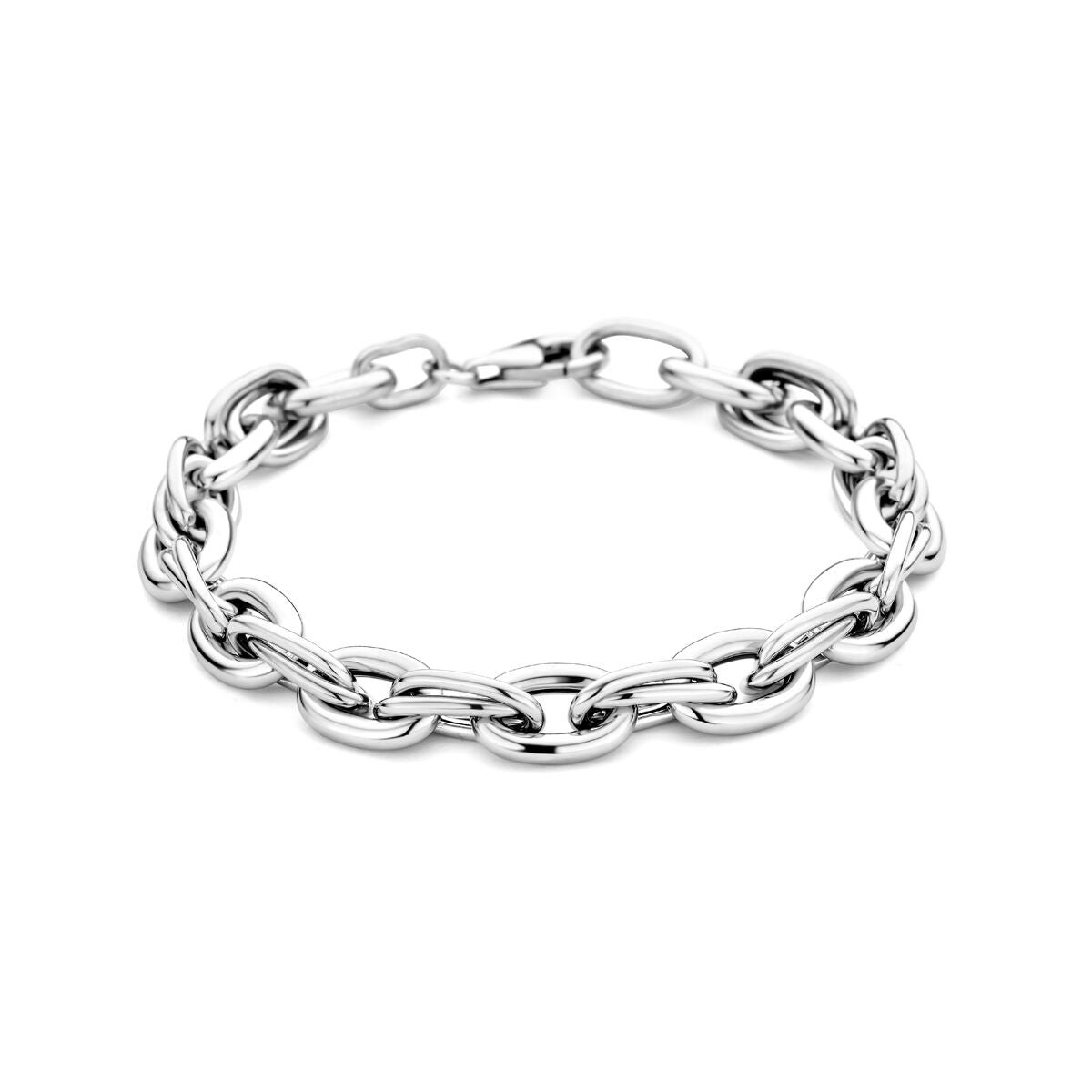 Zilver gerhodineerde armband 9 mm 19 cm - 1342115