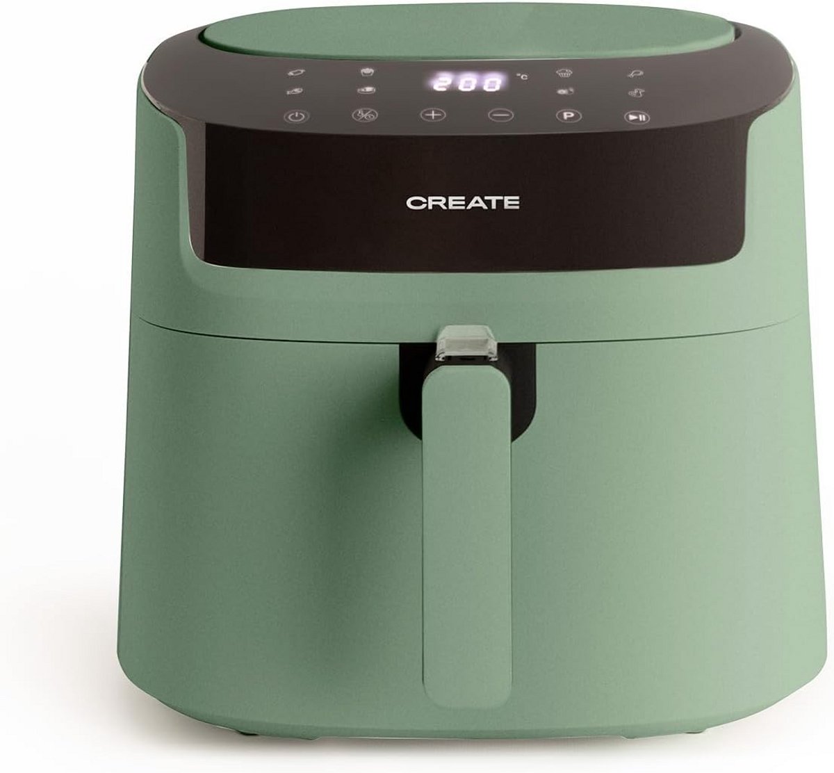 Grote Heteluchtfriteuse 6,2 Liter Saliegroen met Timer en LCD