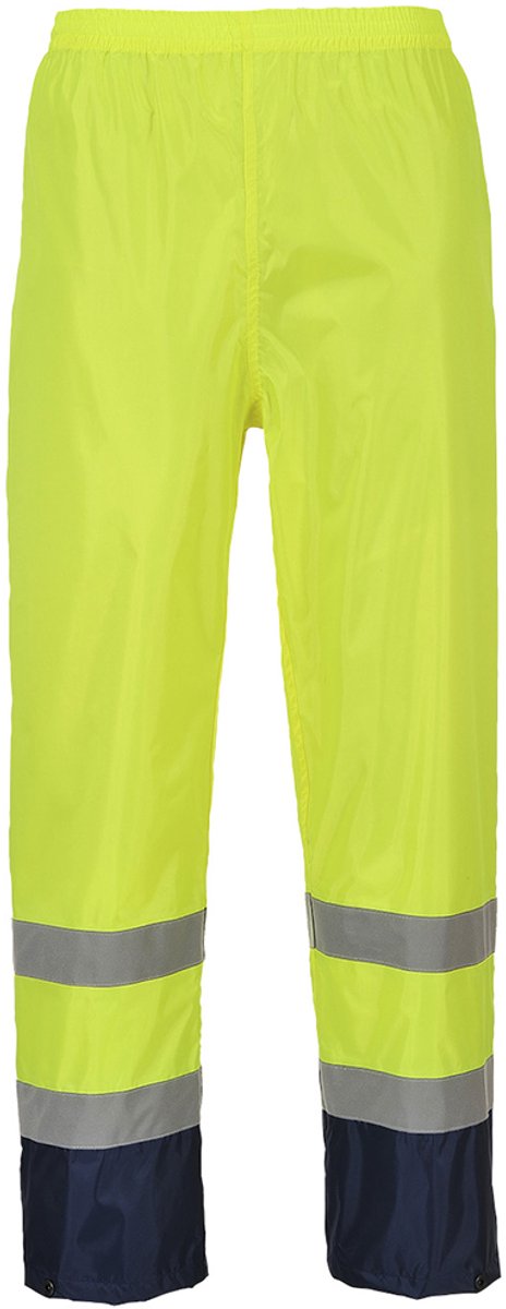 Portwest Hi-Vis Klassieke Tweekleuren Regenbroek H444 - Geel/Marine - XXL