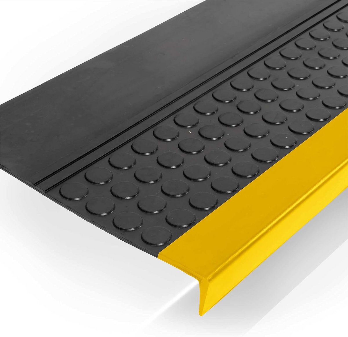 Antislip Rubberen Trapmatten Geel Gestreept Voor Binnen en Buiten 120x30 cm