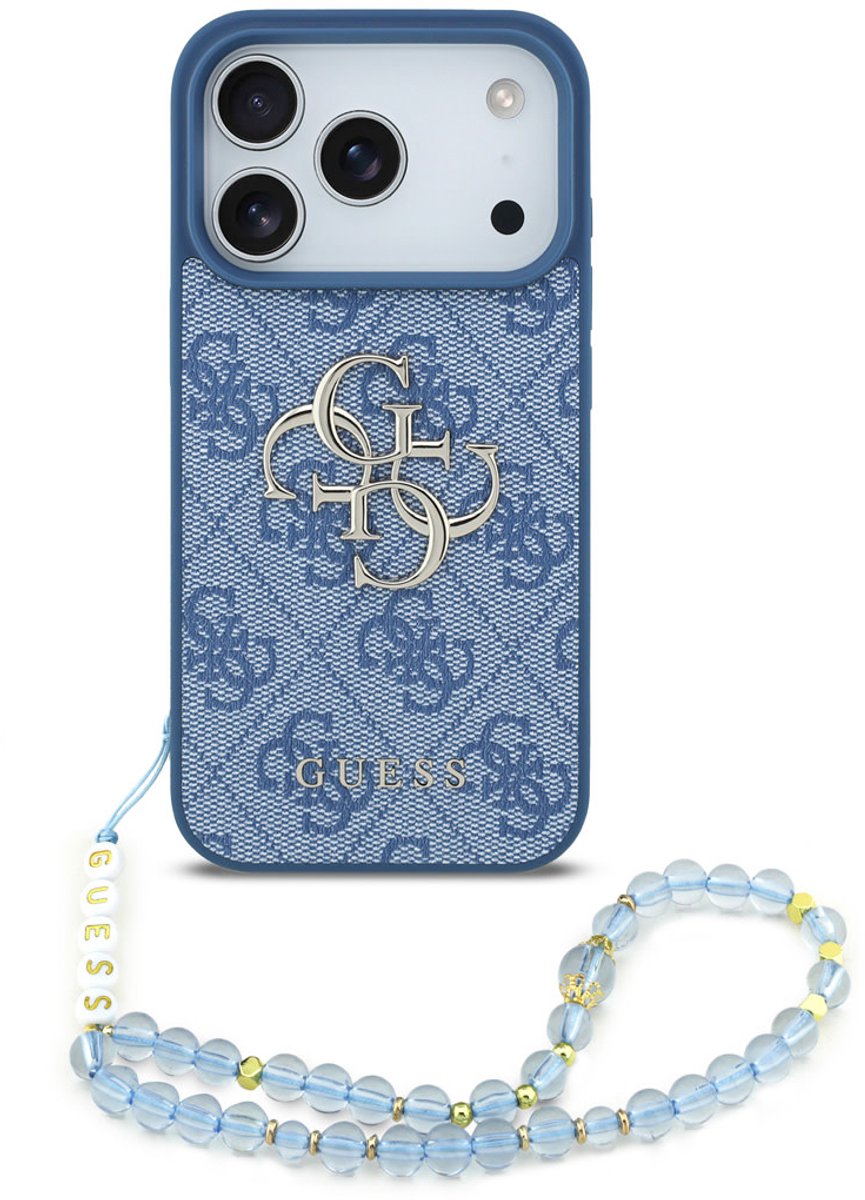 Guess Back cover voor Apple iPhone 17 Pro in de kleur Blauw