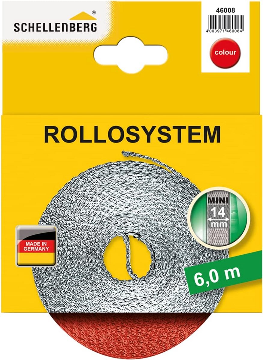 Rolluikband Mini 14 mm Breedte 6 Meter Lengte Rood