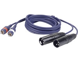 DAP Audio XLR naar RCA Kabel 1,5m - 2x XLR Male naar 2x RCA (Tulp) overgangskabel - 1,5m