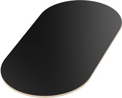 Ovaal Tafelblad Multiplex Zwart 18mm Dik Krasbestendig Werkblad op Maat