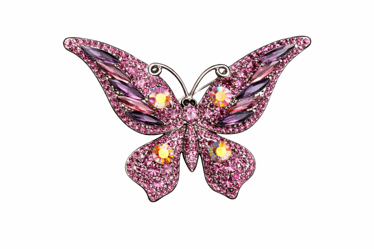 Vlinderbroche - Elegante Broche met Kristallen | Twinolo