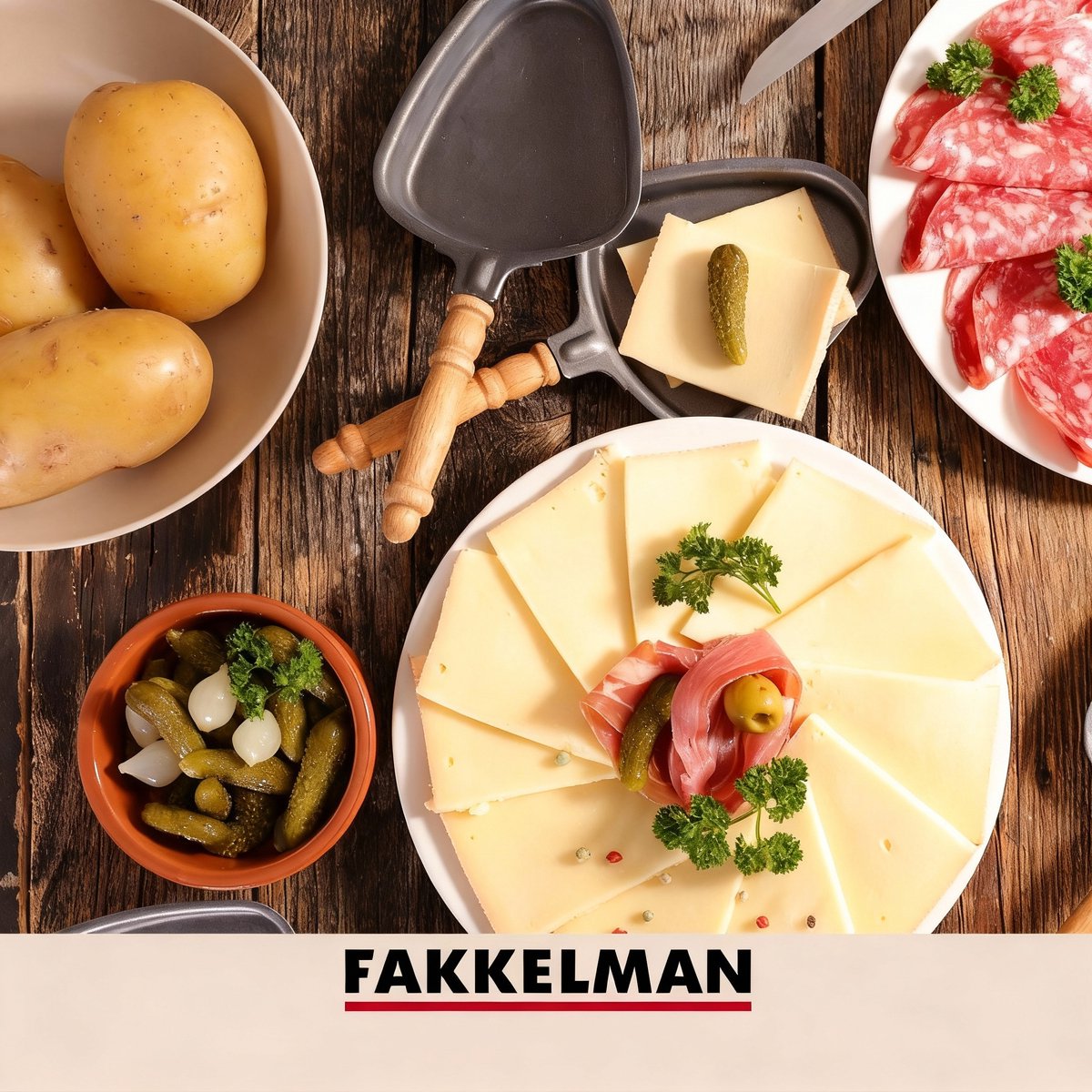 Vork met 3 tanden voor aardappelen 14 cm Fackelmann Basic