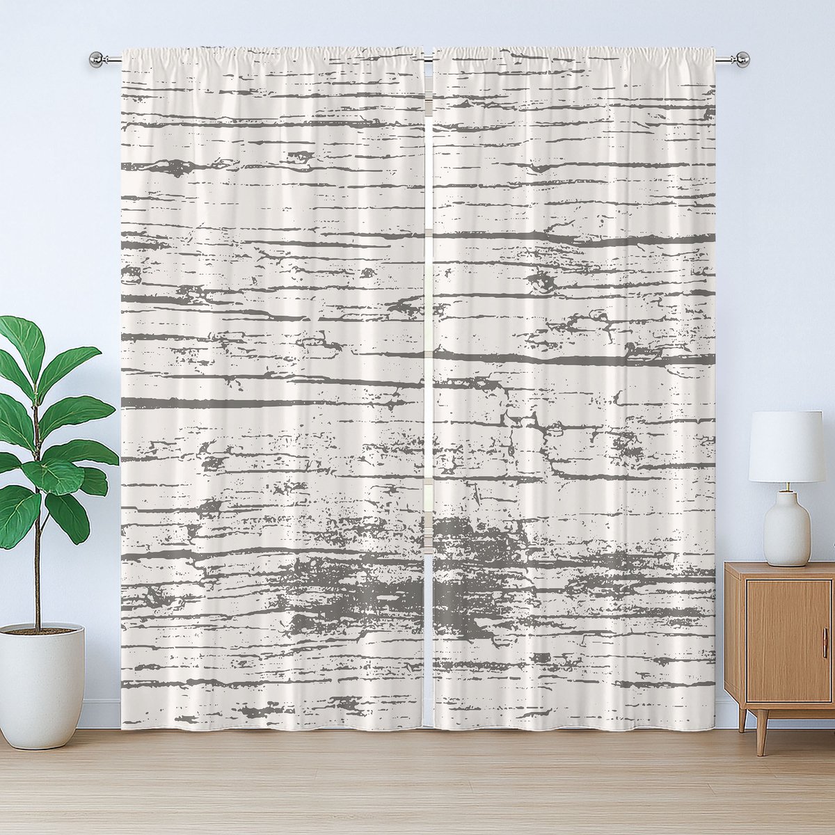ABAKUHAUS Rustiek Gordijn, Abstracte Grunge Spatter Art, Gordijn met Plooiing, Lusjes en Haken voor de Slaapkamer, 280 x 175 cm, Kokosgrijs