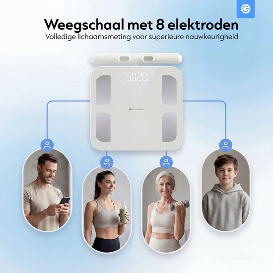 Silvergear® Smart Digitaal Meetlint met Bluetooth en App | LCD-Scherm | Wit
