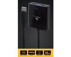 Gembird USB-C naar VGA Adapterkabel - 15 cm - Zwart - Universeel Compatibel