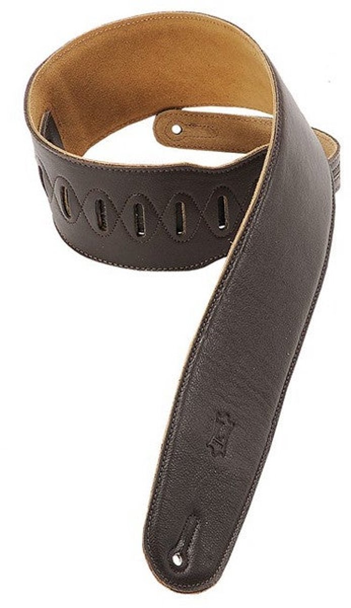 Levys Leathers M4GF-DBR gevoerd lederen gitaarband, bruin