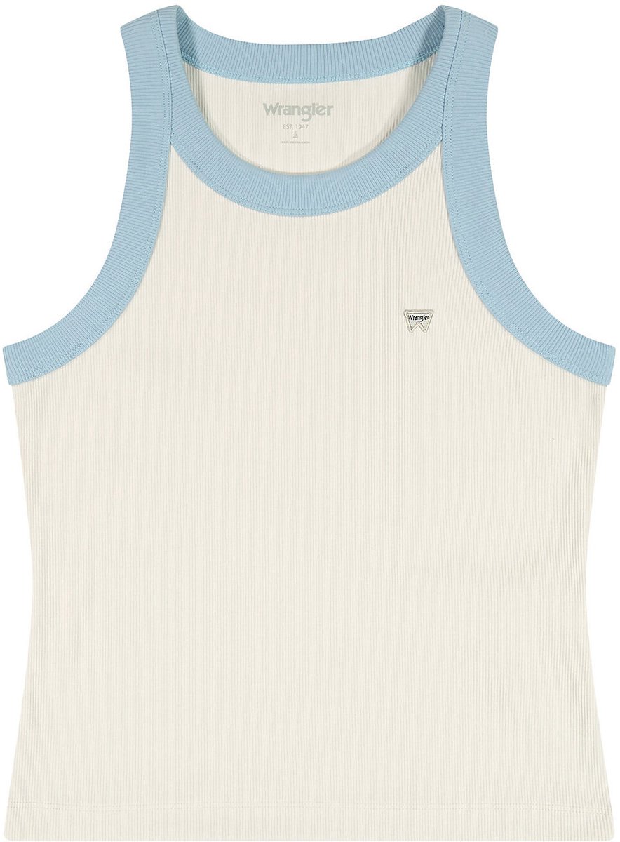 Damestanktop Wrangler Ringer Vintage Wit