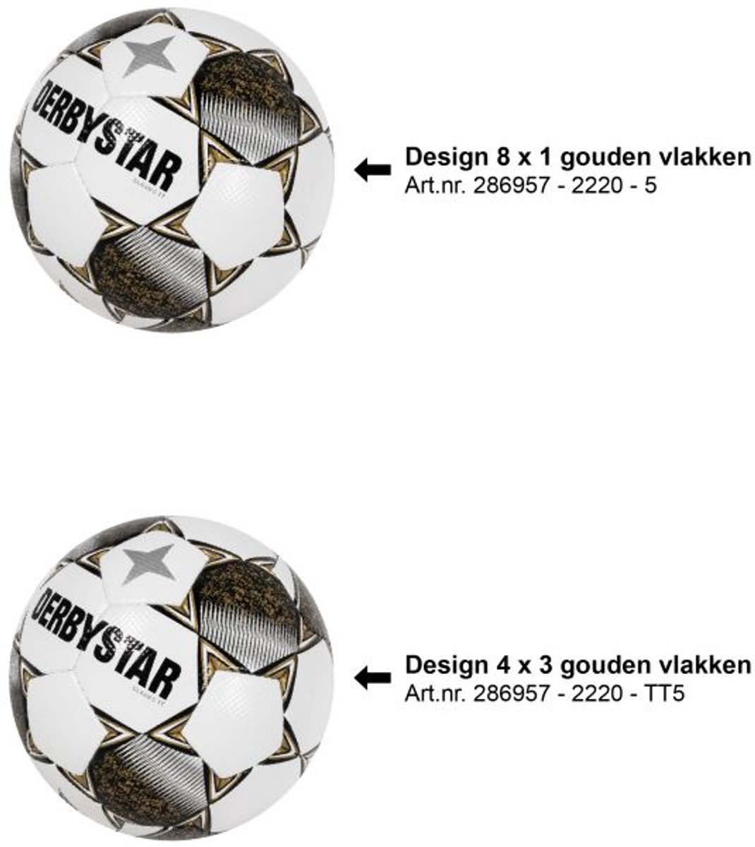 Derbystar Senior voetbal Classic TT II wit/zwart maat 5