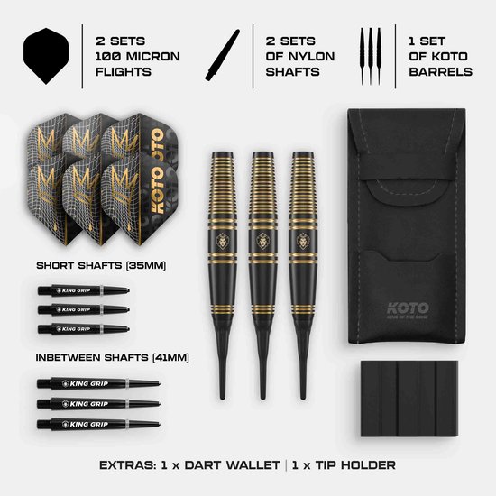KOTO Academy Class 3 Brass - Soft Tip Darts 18 Gram van Merkloos — afbeelding 4