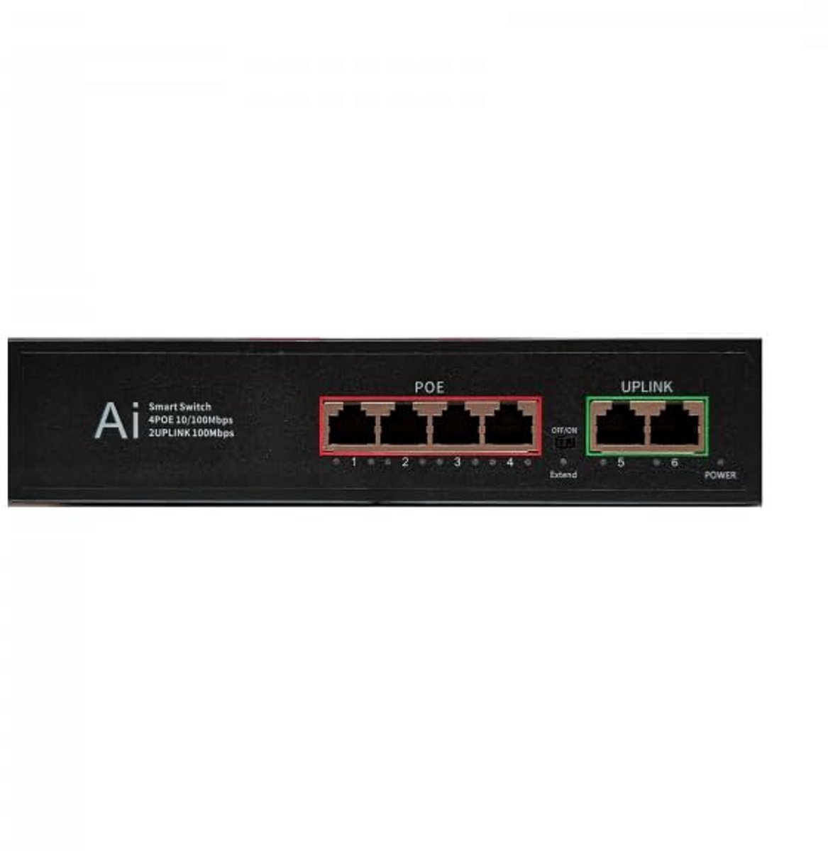 4-poorts PoE Gigabit Switch met 1 Uplink tot 250 meter