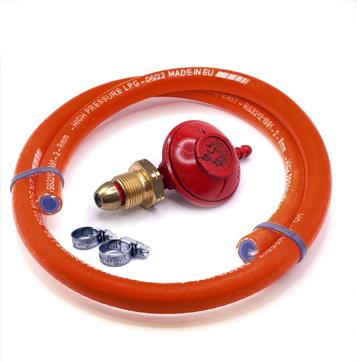 Propaangas Regelaar Set met Hogedrukslang 2 Meter