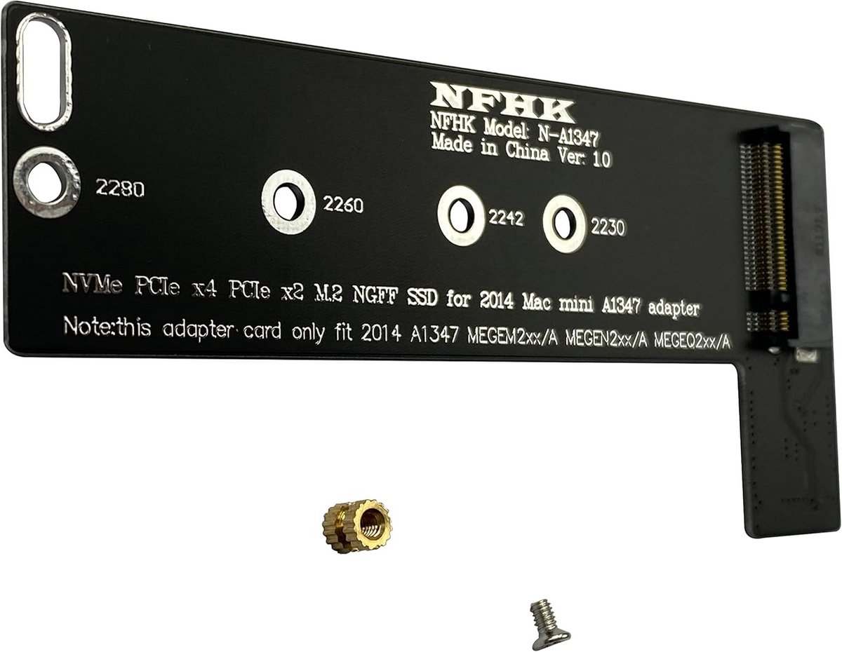 NVMe SSD Adapterkaart voor Mac Mini Late 2014 A1347 - Ondersteuning M.2 NGFF M-Key