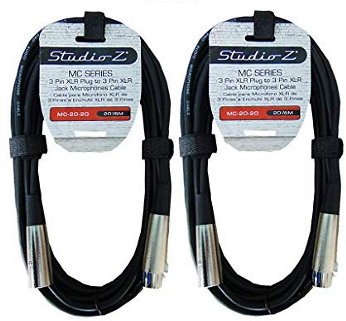 2 Pack XLR Microfoonkabel 6 Meter Gebalanceerd Audio Mannelijk naar Vrouwelijk