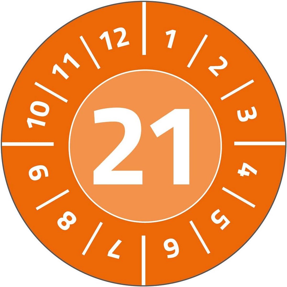 Duurzame Inspectie Teststickers Oranje Ø 20 mm Sterk Zelfklevend