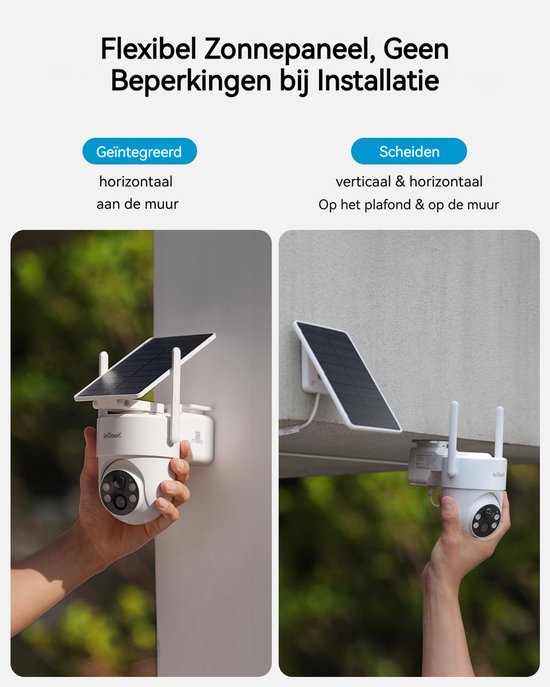 ieGeek Security Solo Camera S5 - Draadloze Beveiligingscamera voor Buiten - 2K HD-resolutie - 360° Pan & 90° Tilt - AI Auto Lock en Tracking - Zonne-energie - Geen Abonnementskosten - Inclusief SD-kaart (64GB) van ieGeek — afbeelding 2