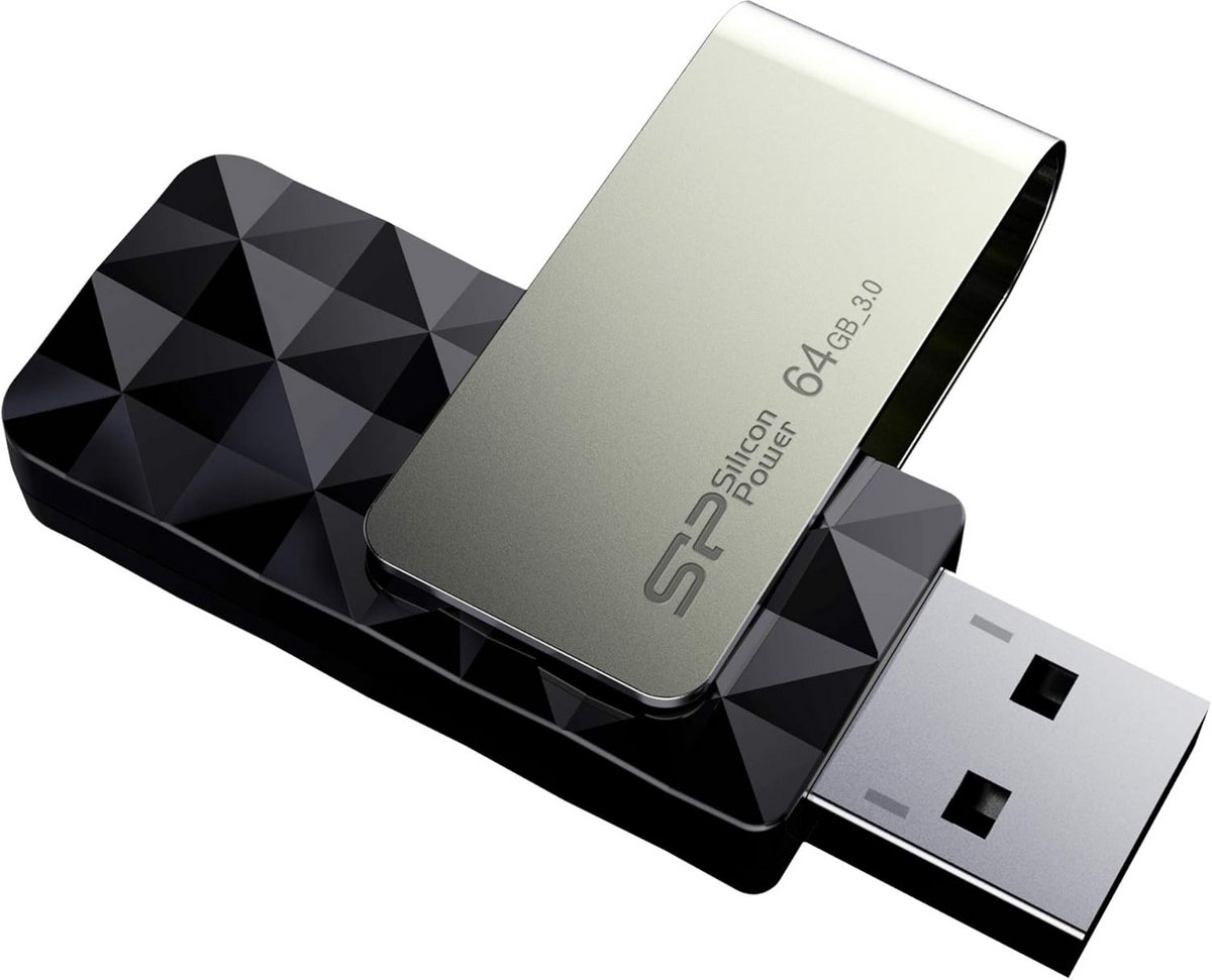 64GB USB 3.0 Draaibare Geheugenstick met Metalen Behuizing