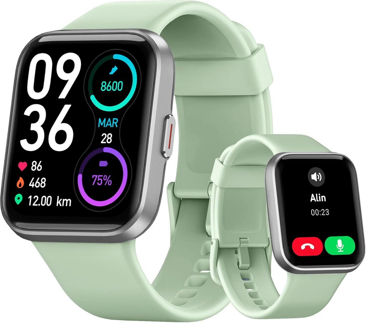 Smartwatch voor Heren en Dames met Stappenteller, Hartslagmeter en Slaapmonitor