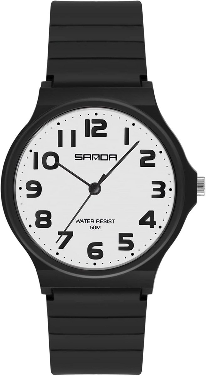 Analoge Quartz Horloge Unisex met Comfortabele Rubberen Band