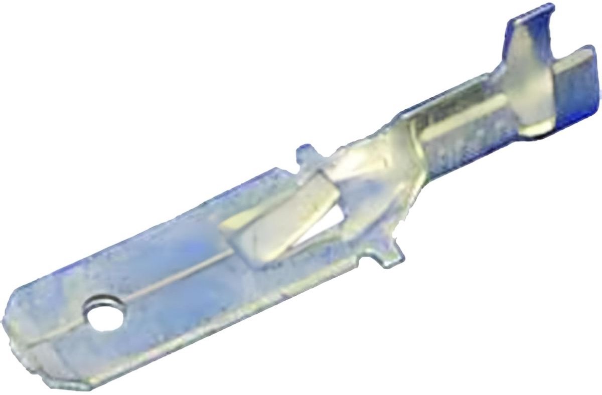 10 stuks Kalitec 10241205 platte connectoren 0,5-1 mm², 6,3 mm x 0,8 mm messing, elektrolytisch vertind | niet-geïsoleerde platte connector | kabelconnector met vergrendelingslipje | krimpaansluitingen voor automobiel- en industriële toepas