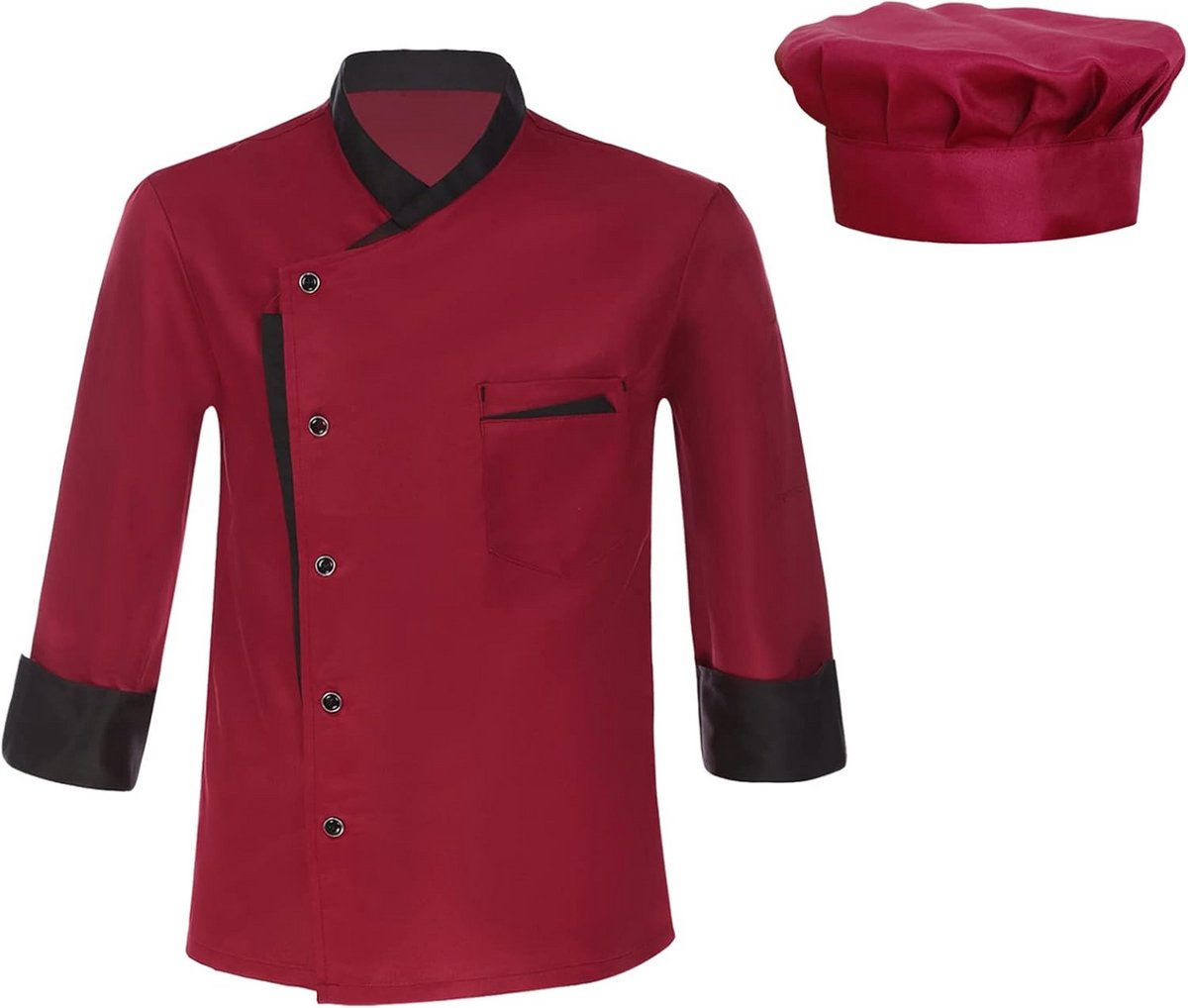 Professionele Kok Kleding Set met Koksbuis en Hoed voor Heren en Dames