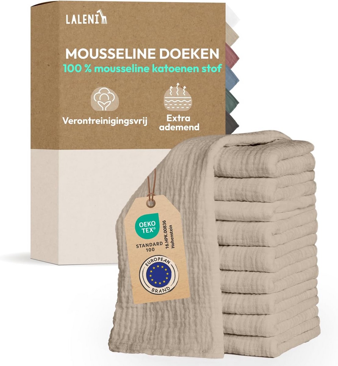 30-Delige Set Mousseline Spuugdoeken - Grote Katoenen Mull/Hydrofiel Luiers 70x70 cm - Absorberend en Zacht