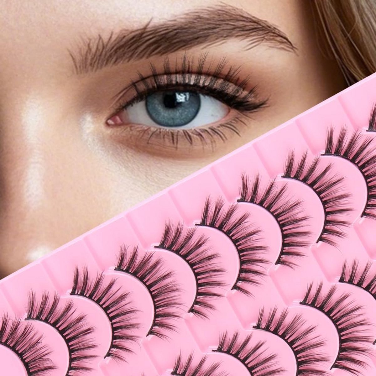 10 Paar Cat Eye Nepwimpers - Natuurlijk Volume & Wispy Look - Herbruikbare Kunstwimpers